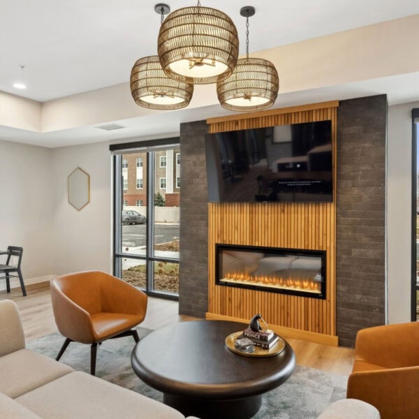Wangstad Commons lobby fireplace