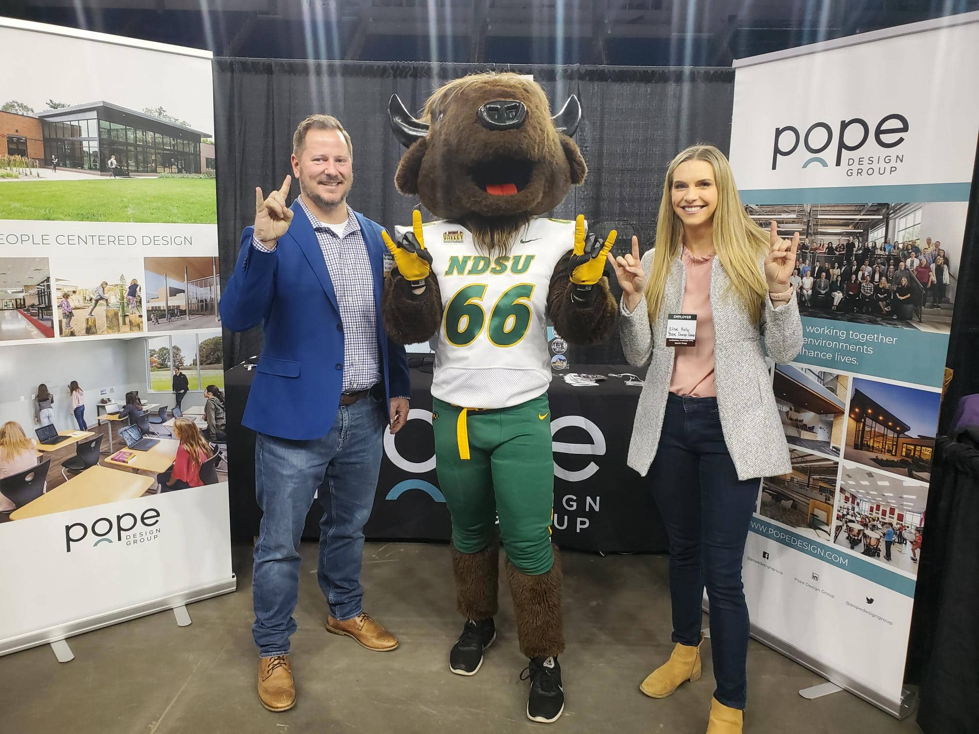 NDSU Career Fairs Go Bison Horns Up