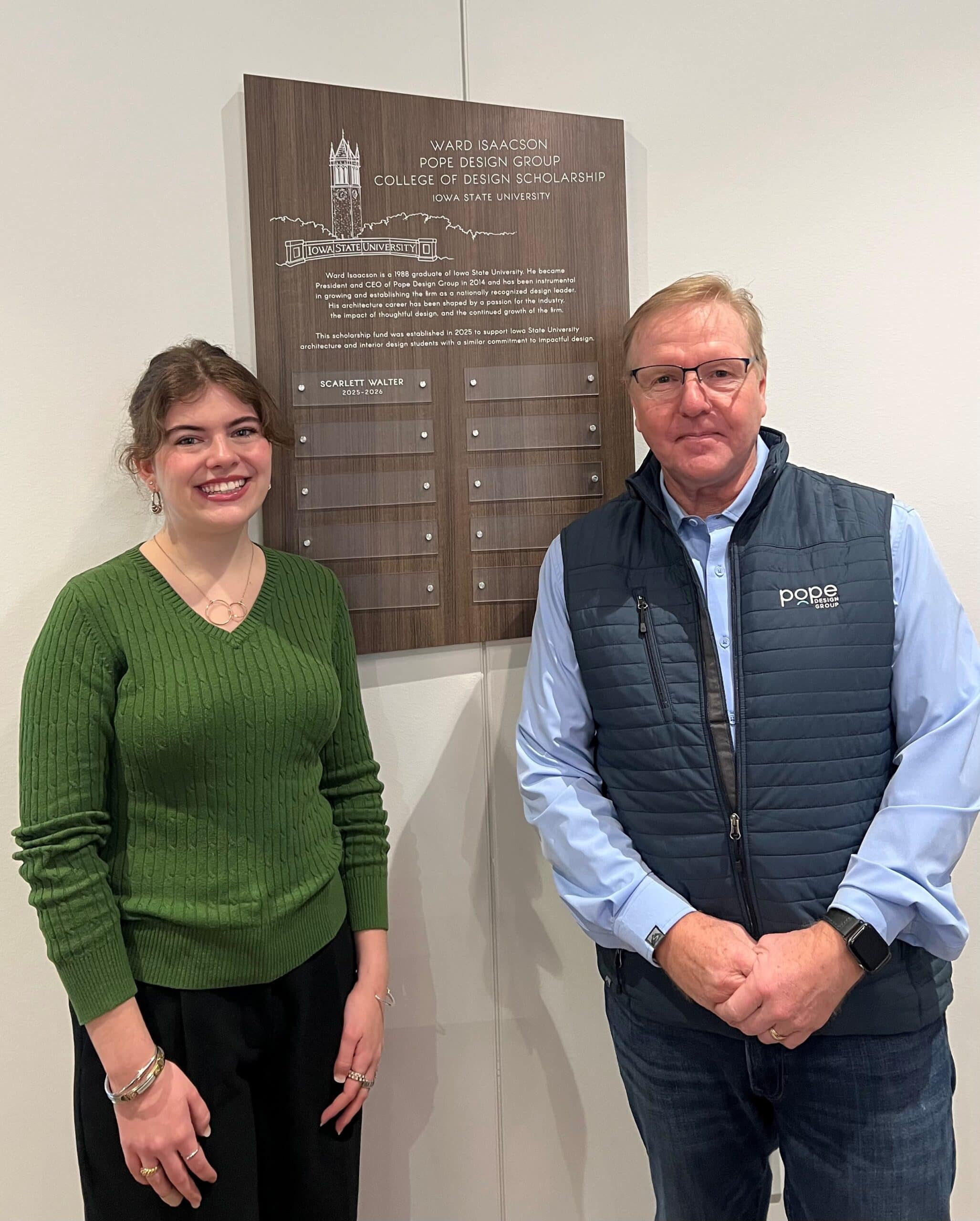 Ward Isaacson Pope Design Group ISU College of Design Scholarship Recipient